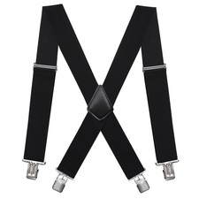 Mens X-Back Suspenders Wide Adjustable Heavy Duty Clip Braces Unisex