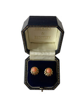 Korallen Ohrringe 9 kt Gold Muschelform Koral...