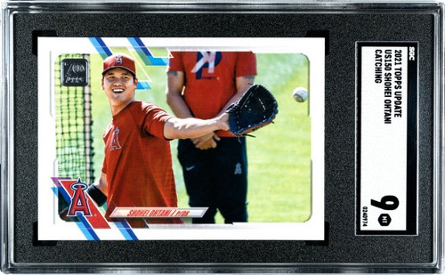2021 Topps Update #US150 Shohei Ohtani SP Image Variation Catching SGC 9