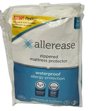 Allerease Zippered Waterproof Mattress Protector Twin White Bedding Bedroom