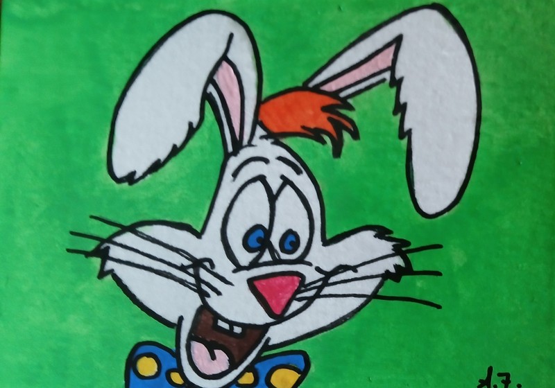 Roger Rabbit ATC ACEO Mini ORIGINAL HAND PAINTED Signed OOAK Suzanne Foster