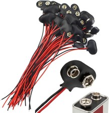 5 pcs  x PP3 9V T Style Battery Snap Clip Connector Cable Lead 150mm  9 Volt