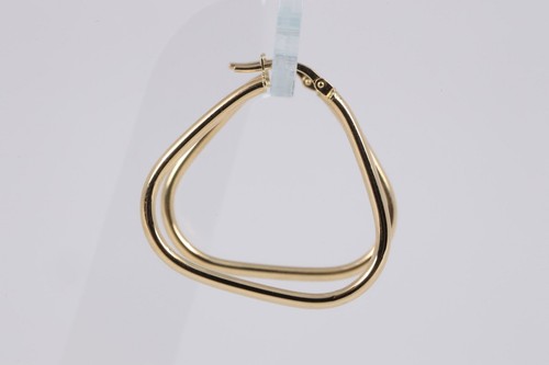 18k Yellow Gold Triangle Hoop Earrings (1.81g.) - Picture 2 of 3
