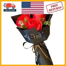 Lifelike 3-Head Red Rose Bouquet - Long-Lasting Gift for Valentine's Day More