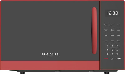 Microwave Oven, 900 Watts with 10 Power Levels, Red