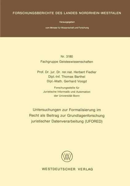 Untersuchungen Zur Formalisierung Im Recht Als Beitrag Zur...-image