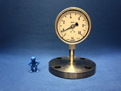 WIKA 4  Bourdon Tube Pressure Gauge with Flush Diaphragm -1 to 10 bar