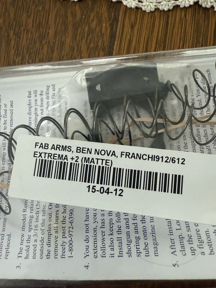 Kit de extensión de cargador Choate Fabarm FP6 Night Manager 7 disparos negro mate 12 GA Foto 2 de 4