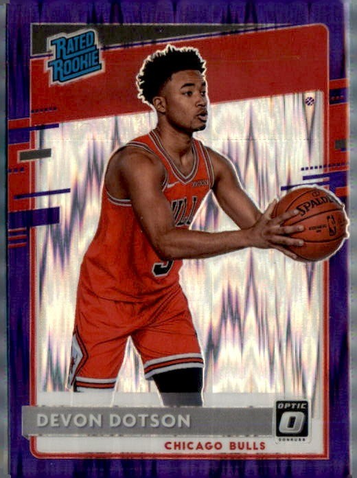2020-21 Donruss Optic #173 Devon Dotson Purple Shock