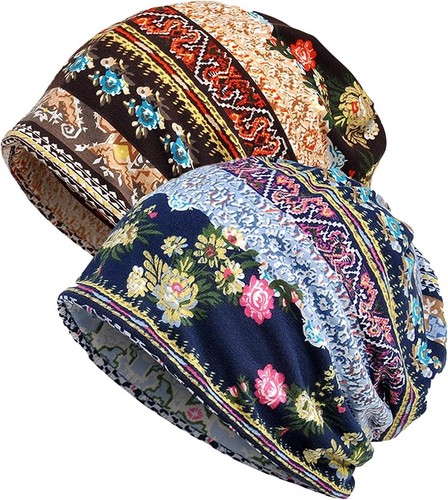 XYIYI Womens Chemo Headwear Hats Cotton Slouchy Beanie One Size, Multicolor