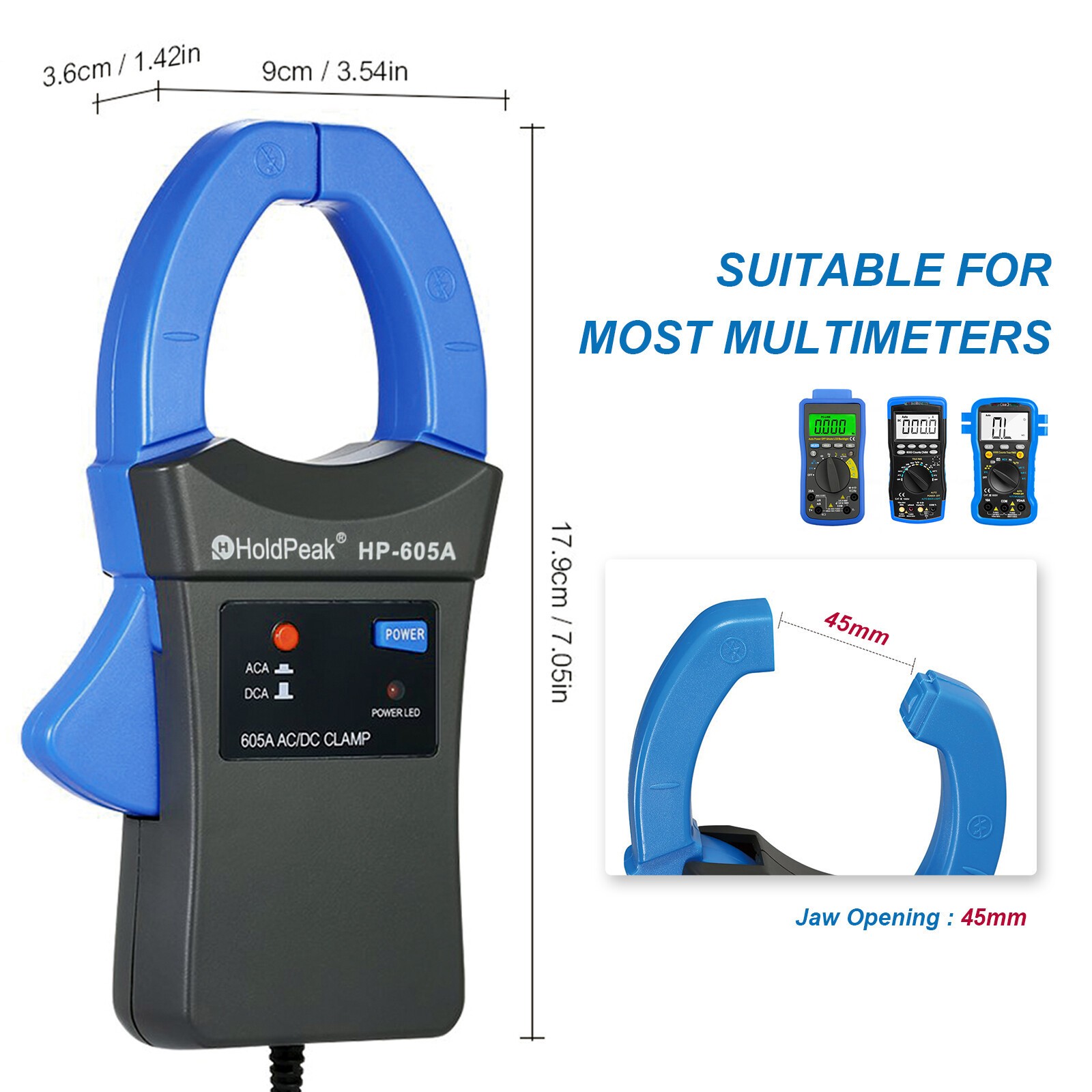 Digital Multimeter TRMS 6000 Counts Auto Range Ammeter AC DC Volt Clamp Meter US