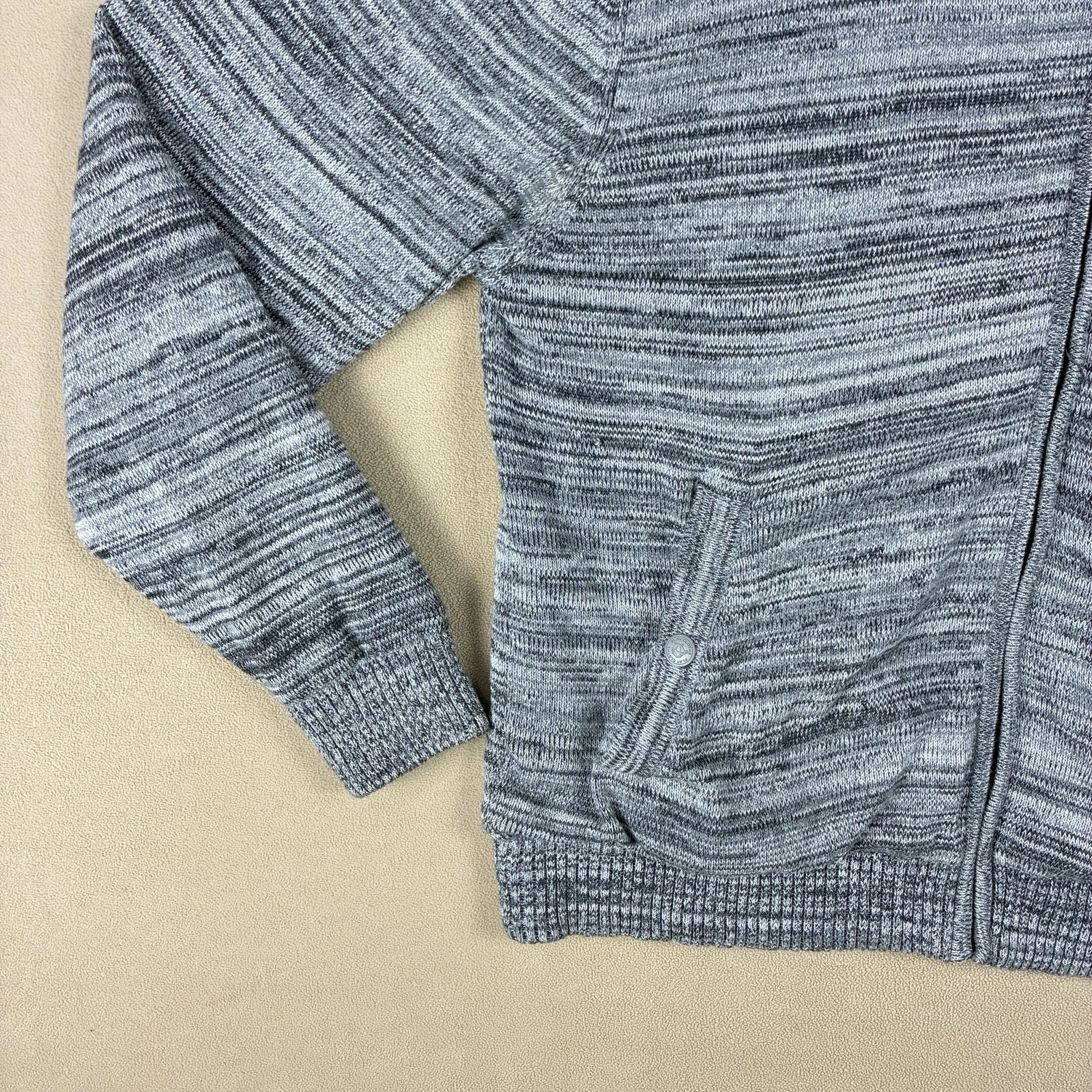 Play Cloths Fratellini Clown Knit Bomber Jacket XL Heather Charcoal 100% Cotton - product detail image 4