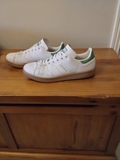   Adidas stan smith scarpe da ginnastica in pelle 8,5 bianche e verdi, suole in gomma ottime condizioni