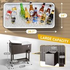 80QT Rattan Square Legs Cooler with Shelf Portable Patio Party Cooler Cart — photo 7