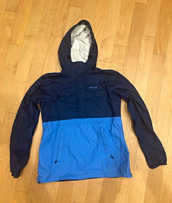 Marmot Womens PreCip Anorak Arctic Navy/Lakeside Rain Jacket Breathable Size S