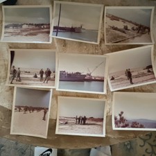 Lot of 9 Vintage Color Military Ship Photographs - Men, Militaria, Paper