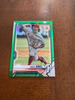 2021 Bowman Chrome Baseball Neon Green Refractor Mick Abel #BCP-219 Mint 78/99