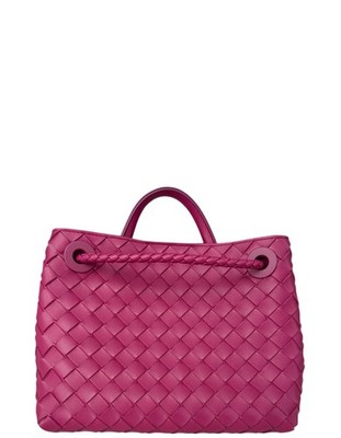 Bottega Veneta Cinnabar Intrecciato Woven Leather Small Andiamo