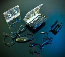 SONY Walkman WM-EX677 Clear Cover Cassette Player w/ Accessories Serviced  Work