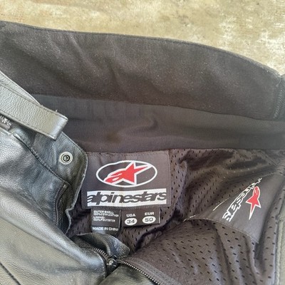 Alpinestars Pants Leather Racing Biker Motocross Sz 50 EU / 34 US 