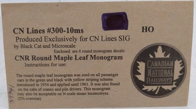 Black Cat 300-10ms HO Scale CNR Round Maple Leaf Monogram Decals (Pack of 4)