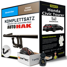 Für HONDA Civic Tourer IX Typ FK Anhängerkupplung abnehmbar +eSatz 7pol uni. 14-
