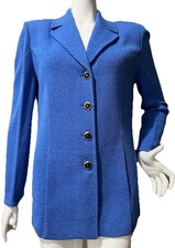 ST JOHN COLLECTION by Marie Gray Azure Sky Ocean Blue JACKET SZ 12 - Excellent