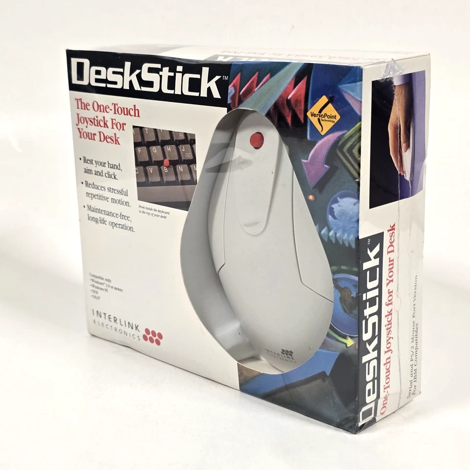 VINTAGE INTERLINK DESKSTICK MOUSE THINKPAD NUB JOYSTICK 1995 SEALED RARE 90's - Image 4 of 4