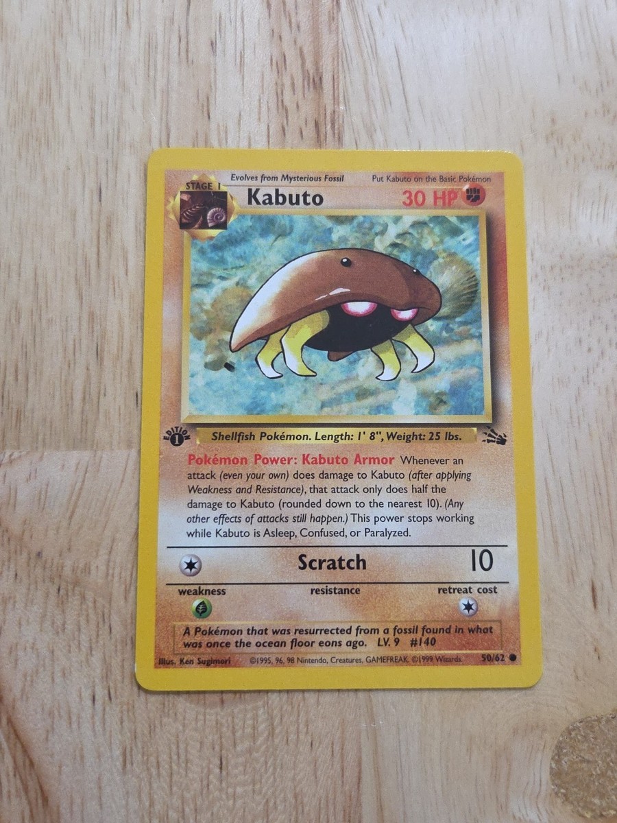 1999 Pokemon Fossil KABUTO 1st Edition 50/62 Card | eBay