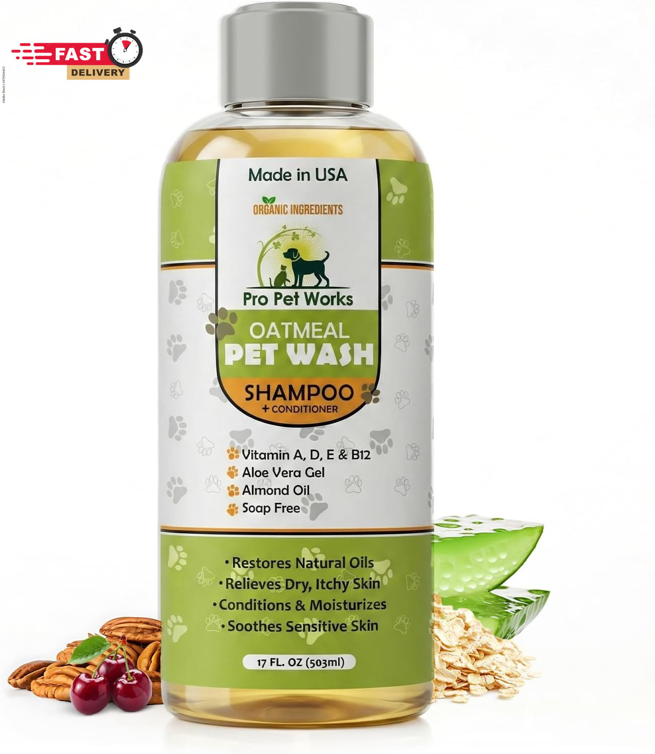 Oatmeal Dog Shampoo and Conditioner for Allergies, Itching and Sensitive Skin -
