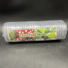 Deco Poly Mesh Silver Metallic Ribbon Brand New Wreath Decor 10  X 10 Yds