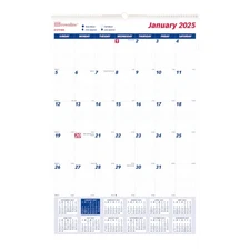 2025 Monthly Wall Calendar, 20 x 30, 12 Months, Twin-Wire, C171105-25