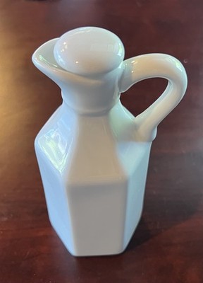 Brand New In Box White Porcelain Olive Oil / Vinegar Cruet by Dean Jacob's Xcell