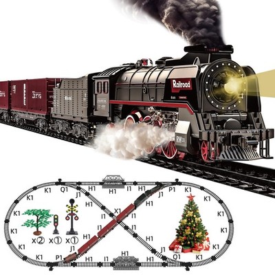 Hitish Train Set for Kids, Electric Toys with Realistic Light 85'' x 39'' 