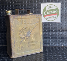 1933 Pre War Vintage 'SHELL AVIATION SPIRIT' 2 Gallon Petrol Can unrestored