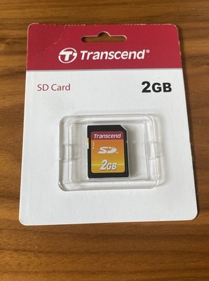 Transcend 2GB SD Secure Digital Memory Card in its original packaging.