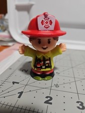 Fisher Price Little People Fire Firefighter Woman Red Helmet Ponytail