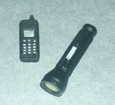 1/12 Scale Flashlight & Cell Phone Plastic Toy Accessories for 6" Action Figure