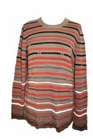 Pullover Strickpullover Beige Schwarz Weiss Orange Gewellt Capuccino Gr. 38 Neu
