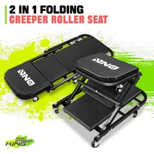 40 Inches Folding Adjustable Tubular Steel 2 in 1 Rolling Garage Shop Z creeper