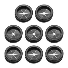 8Pcs 1" Drill Hole Rubber Grommets Desk Grommet Cable Grommet Black