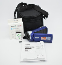 Sony Handycam HDR-CX240 Blue HD Video Camcorder 9.2MP 54x Zoom - Bundle Tested
