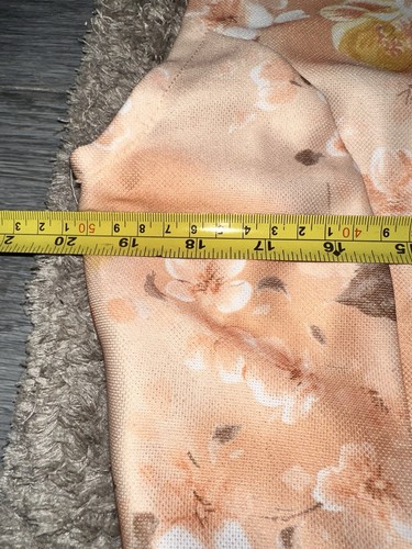 Vintage 70's polyester original 70's Size 16 / 18 peach flower print button - Bild 3 von 6