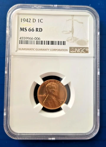 1942-D Lincoln Wheat Cent-NGC MS 66 Red