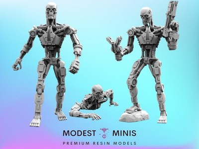 Exterminator E-800 N-P Cyborg - Resin Sci Fi Alien Predator Mini  | Papsikels