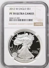 2012 W Proof American Silver Eagle NGC PF70 UCAM Brown Label - A618