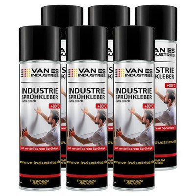 VAN ES Sprühkleber Spray 6x 500ml extra stark Kontaktkleber Industriekleber