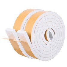 Self Adhesive Foam Tape Weatherstrip 1in x 3/8in x 20Ft High Density Foam Ins...