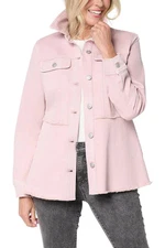LOGO by Lori Goldstein Women's Desert Wash Denim Jacket Rose