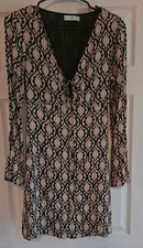 Mng Xs Dress Long Sleeve Boho Fit & Flare Flowy Geometric